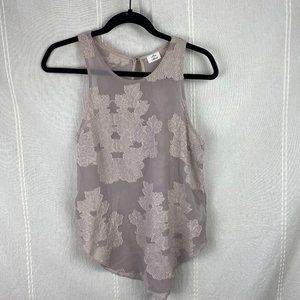 Wilfred Lace Blush Pink Silk Embroidered Sleevless Tank Sz XXS